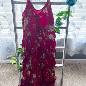 Red floral sundress